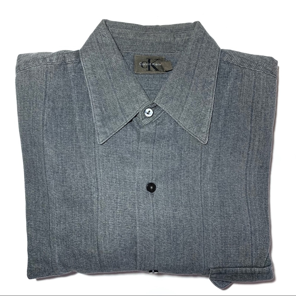 Men’s Calvin Klein Gray Long Sleeve Button Down S